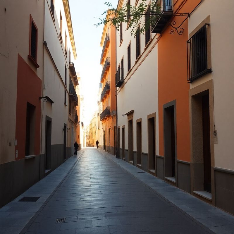 Calle tradicional de Granada con fachadas ocres bajo la luz dorada de la tarde